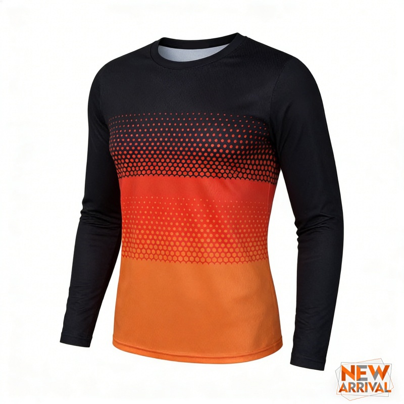 3D Printed Colorful Gradient T - Mountain Biking Long Sleeve Shirt ulasan dan harga