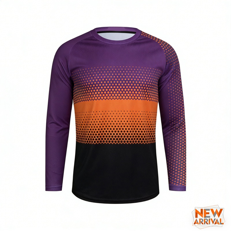 3D Printed Colorful Gradient T - Mountain Biking Long Sleeve Shirt ulasan dan harga