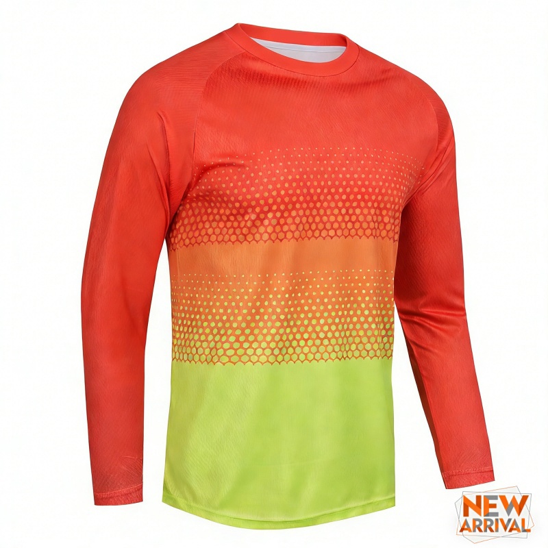 3D Printed Colorful Gradient T - Mountain Biking Long Sleeve Shirt ulasan dan harga